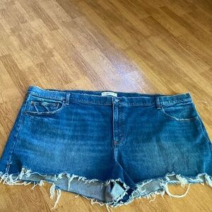 Abercrombie and Fitch high rise blue denim mom shorts plus size 24